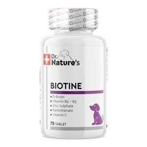 Drnatures DOG BIOTIN Köpekler için deri tüy sağlığı besin takviyesi( 75 Tablet)