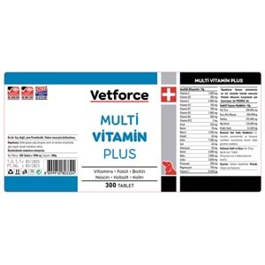 VETFORCE DOG MULTİVİTAMİN PLUS 300 TABLET ( Köpekler için vitamin ve mineral)