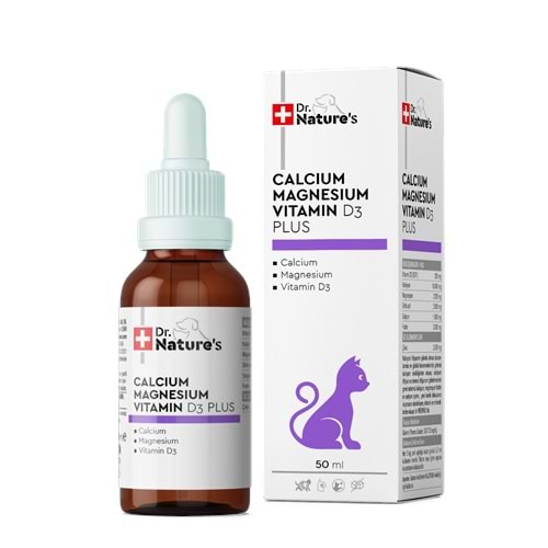 Drnatures CAT CALCIUM MAGNEZYUM + VIT D3 Kedilerde kalsiyum desteği besin takviyesi 50 ML